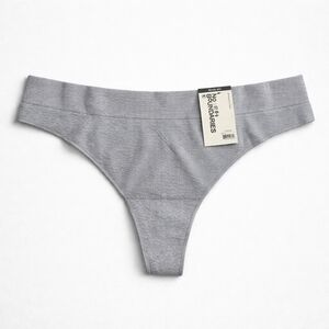 No Boundaries Grey Ribbed Thong Bottoms O6